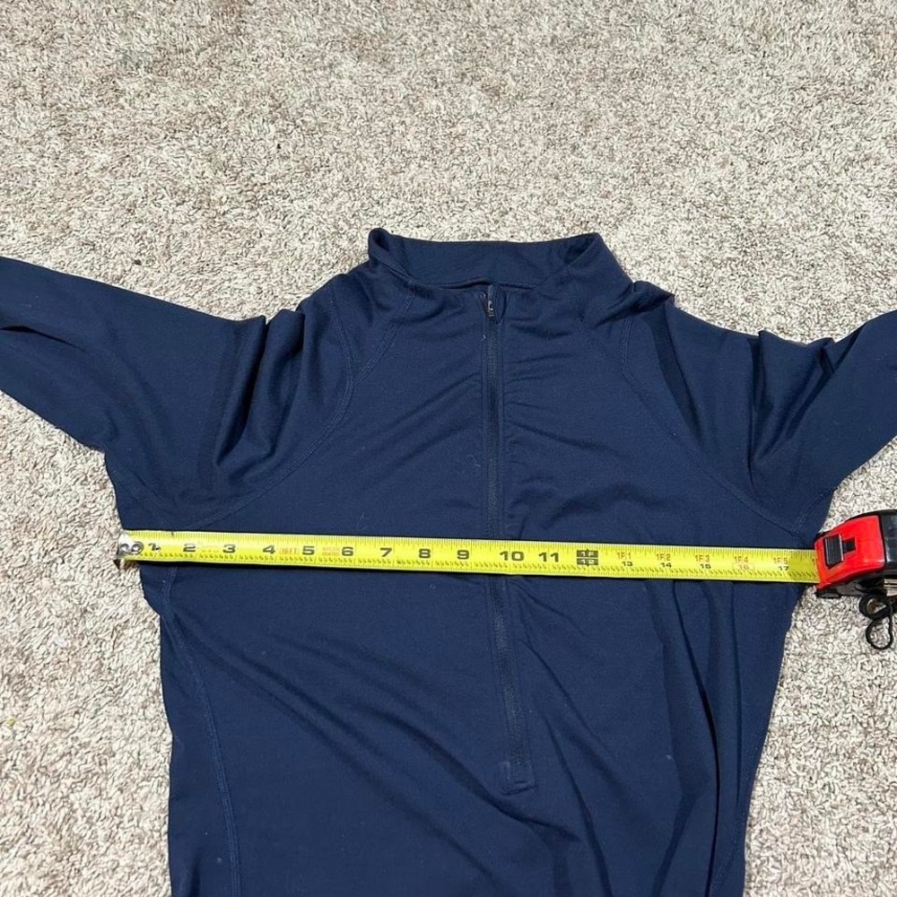 Women's Nike Dri-FIT Navy‎ Quarter Zip Crop Sleeve Athletic Running Gym Top S - Picture 5 of 7